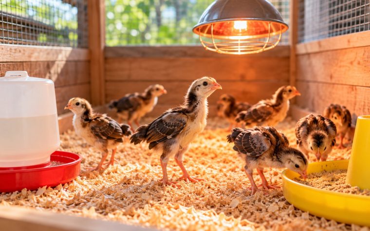 Cách úm gà chọi con: Bố trí chuồng và nguồn nhiệt