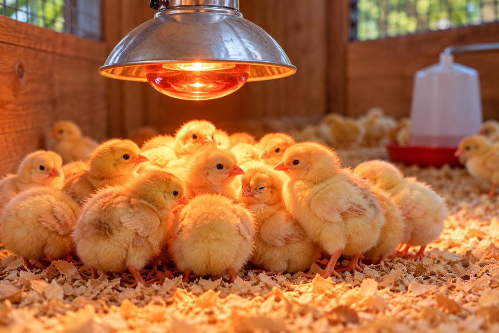 Gà con tụm dưới đèn sưởi: đọc dấu hiệu và xử lý