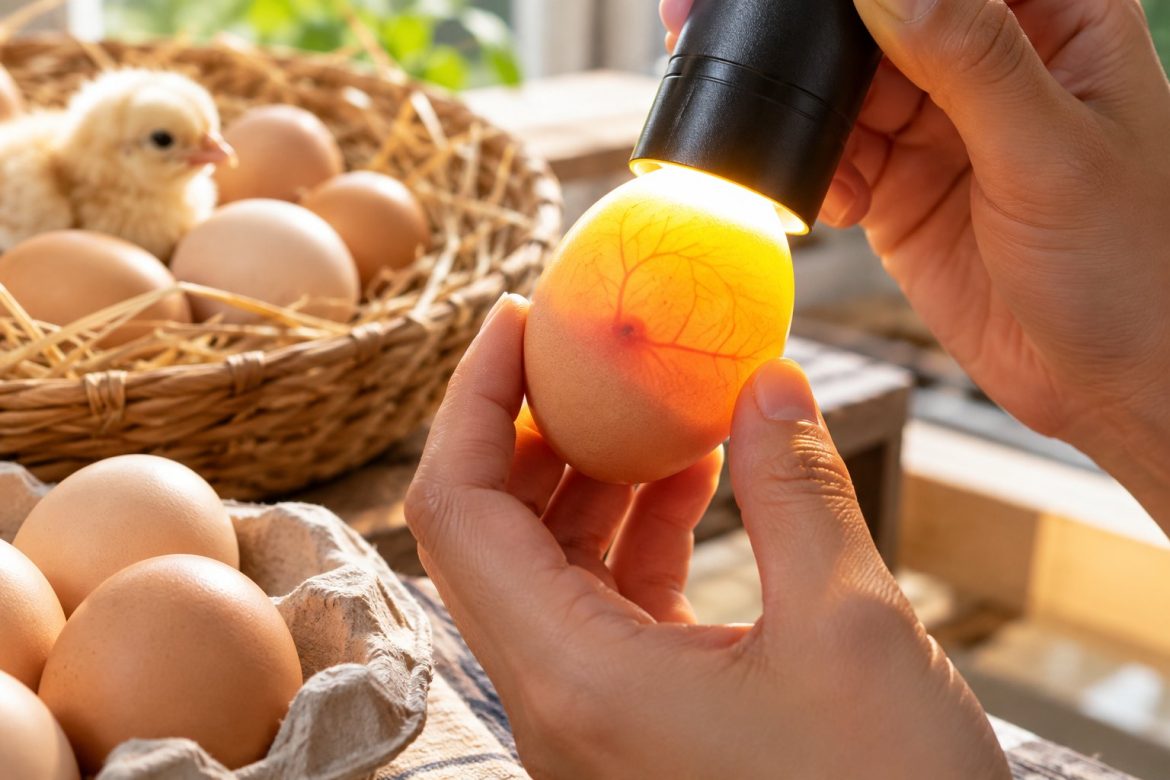 Cách soi trứng gà: Chuẩn bị đèn, nhận biết phôi