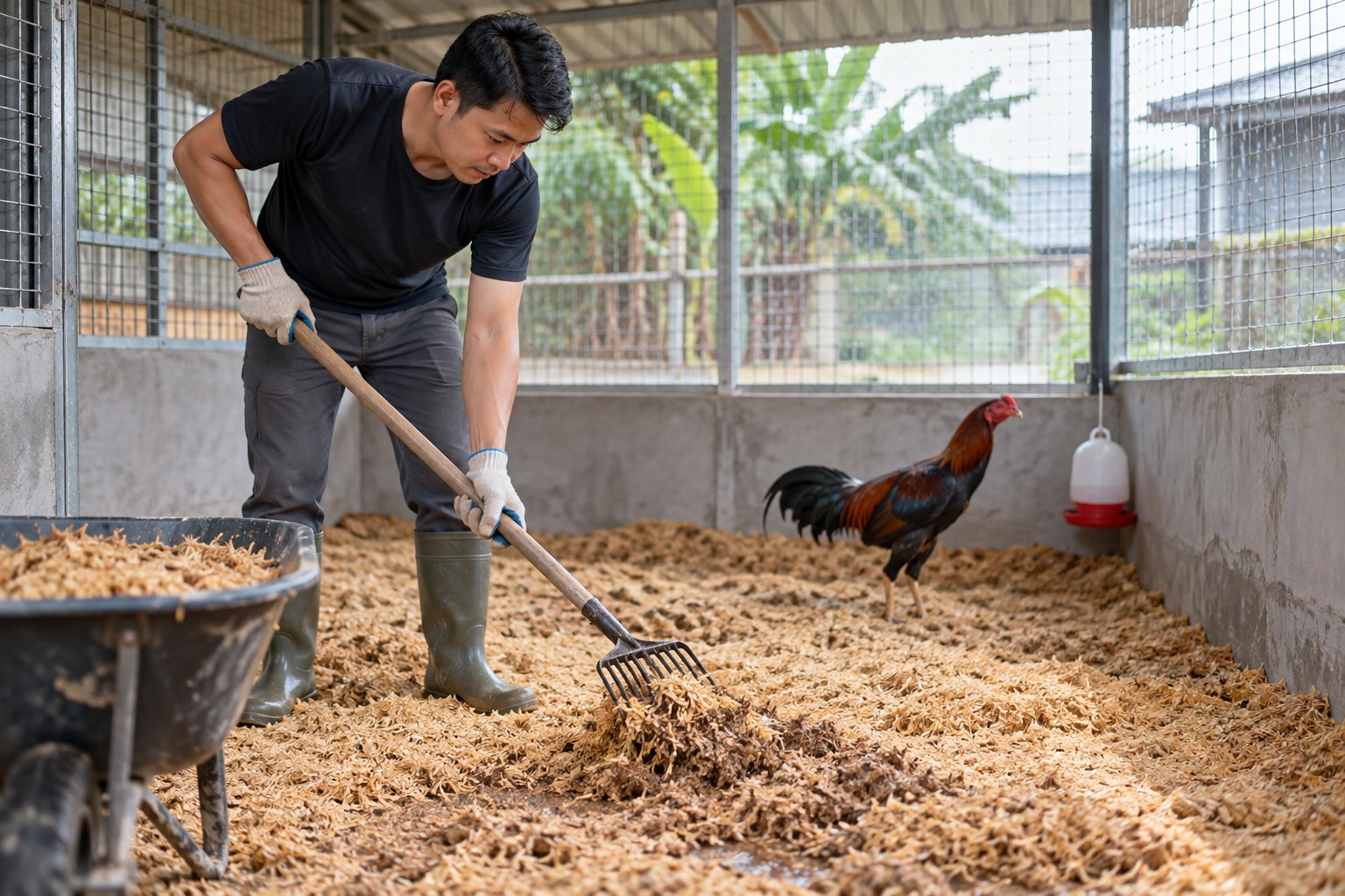 Ảnh minh hoạ: Chuồng gà chọi mùa mưa: Chống dột và chống ẩm