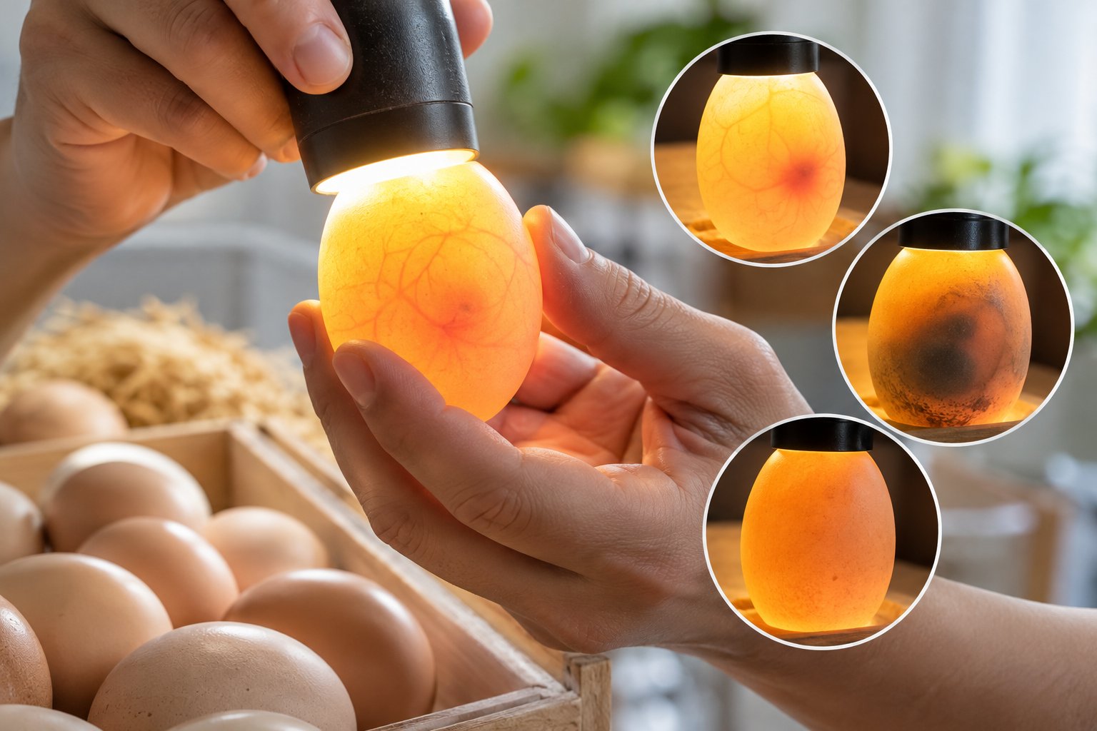Ảnh minh hoạ: Cách soi trứng gà: Chuẩn bị đèn, nhận biết phôi