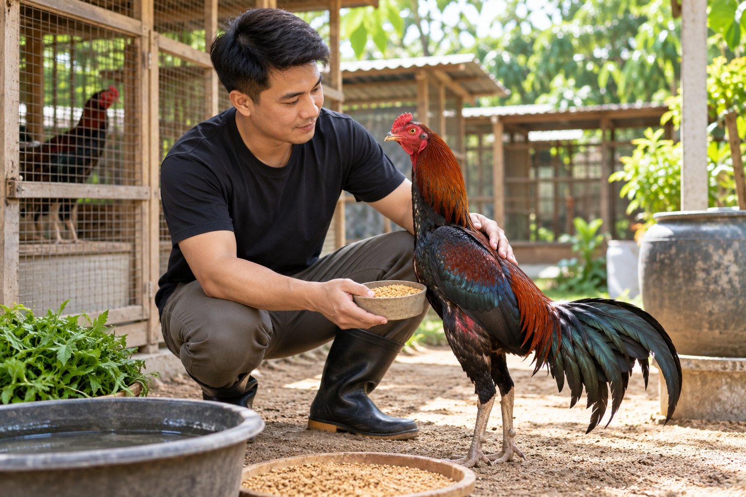 Ảnh minh hoạ: Cách nuôi gà chọi khỏe mạnh từ giống đến chăm sóc