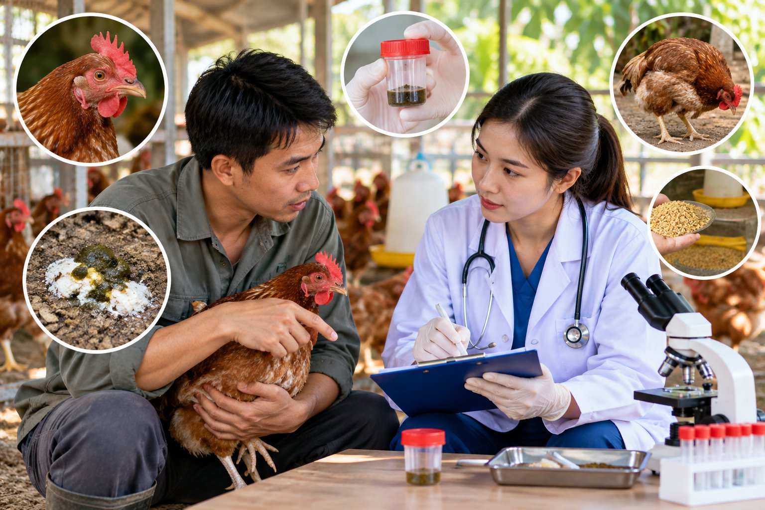 Ảnh minh hoạ: Dấu hiệu gà bị giun: Khi nào cần xét nghiệm phân?